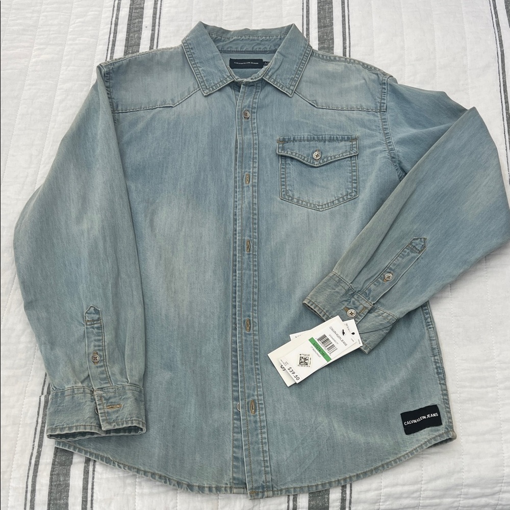 Calvin Klein Faded Blue Denim Shirt